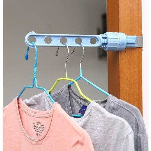 Hanging Rack Clothes Style Window Frame Hanger Clothes Rail Drying Indoor 5-Hole