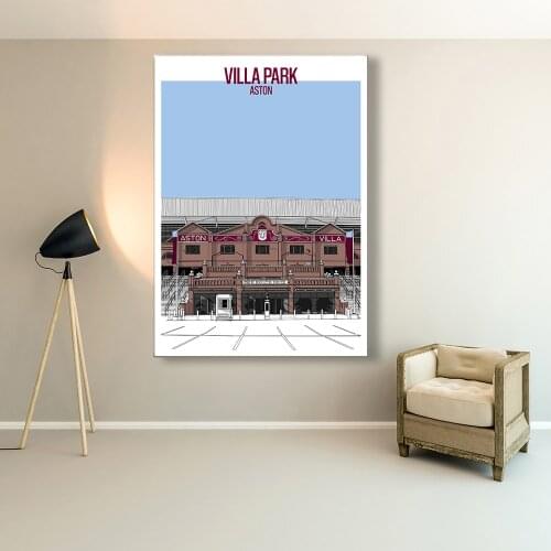 AVFC Vera Park Stadium Poster Canvas Wall Art Painting English Premier League Football Theme Home Decoration Gifts for Fans