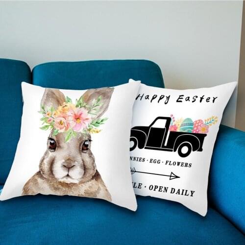 Cushion Protector Various Styles Colorfast One Side Printed Easter Pillowcase for Sofa