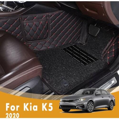 RHD Luxury Double Layer Wire Loop Car Floor Mats For Kia K5 Optima 2020 Carpets Rugs Custom Auto Interior Accessories Covers