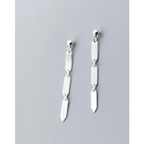 925 Sterling Silver Tassel Drop Earrings For Women Kids Girls Wedding Gift Pendientes Mujer Female Pendientes Brincos eh827