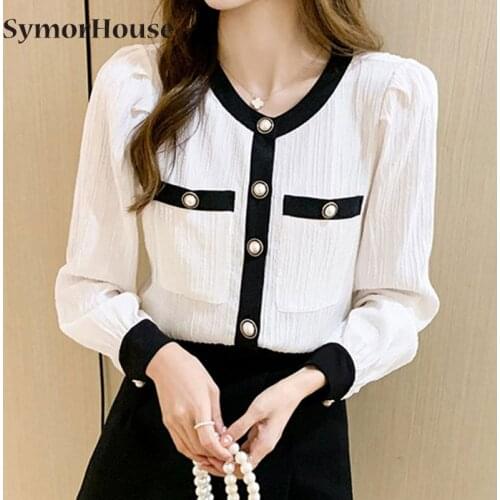 Женские белые рубашки SymorHouse China At AliExpress