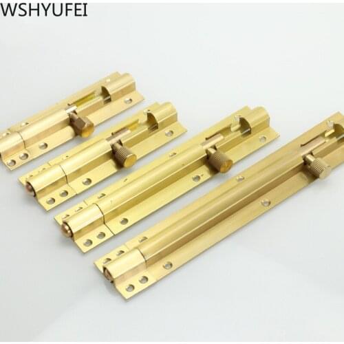 1.5/2/2.5/3/4 Inch Thickened Pure copper Door Bolts Latch Solid Sliding Bolt Latch Hasp Staple Gate Safety Lock Door Hardware