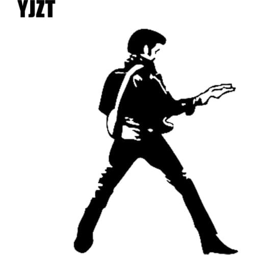 YJZT 9.8CM*13.5CM Elvis Presley Music Vinyl Decal Car Stickers Art Black/Silver C3-0035