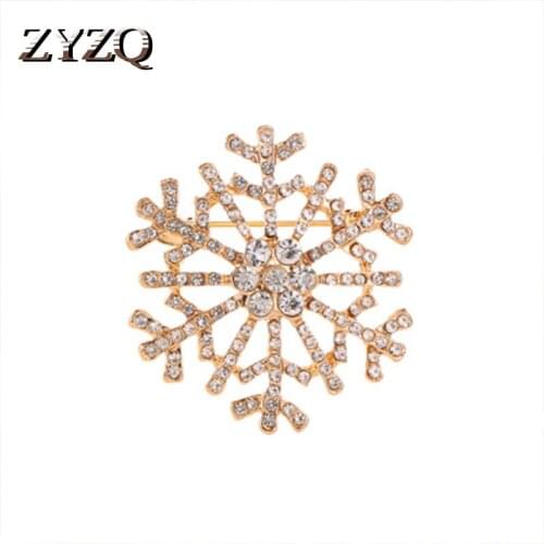ZYZQ Lovely Romantic Brooch For Women Superb Snow Flake Christmas Gift Brooch With Micro Paved Wholesale Lots&Bulk Brooch Jewel