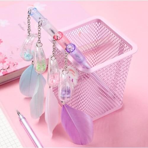 12 PCs Creative Fairy Moon Pendant Gel Pen Student Pendant Couple Black Office Signature Pen Wholesale