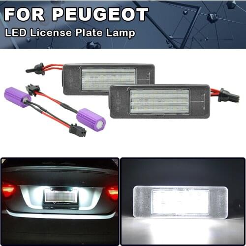 2Pcs Error Free LED License Number Plate Light Lamp For Mercedes Benz Sprinter 906 / Viano W639 / Vito W639 For PEUGEOT CITROEN