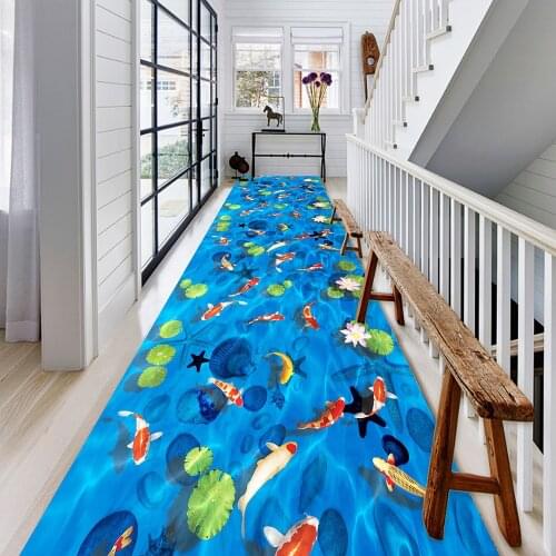 3D Ocean World Floor Area Rug Corridor Carpets Decor Kitchen Balcony Bedroom Rugs Children Play Mat Rug Carpet for Living Room