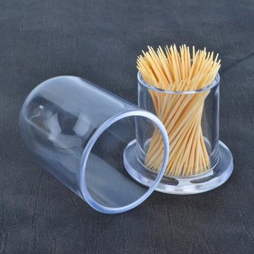 Table Decoration Accessories Portable Round Acrylic Transparent Lid Toothpick Box Exquisite Toothpick Holder