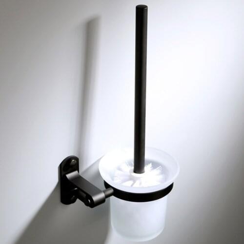 Bathroom Accessories Wall Mounted Black Space Aluminum Bathroom Toilet Brush Holder Acessorios Para Banheiro