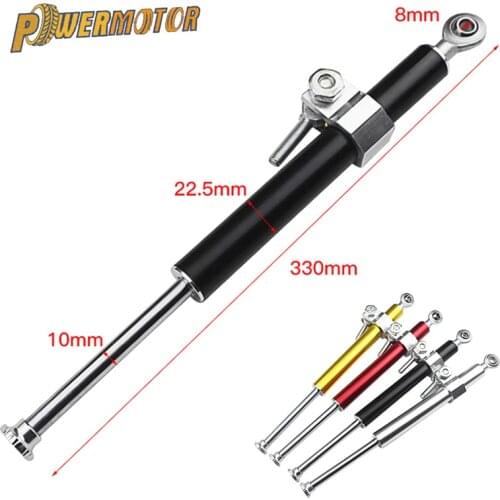 Aluminum Alloy Shock Absorber Direction Damper Accessories 330MM 4 Colors Universal Motorcycle Steering Damper Fork Stabilizer