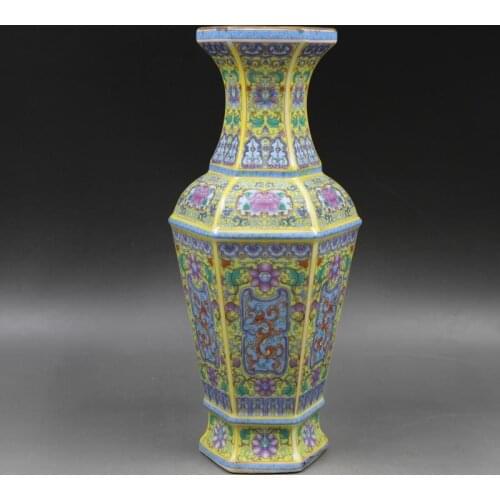 Antique QingDynasty porcelain vase,Enameled gold painted bottle,hand craftsDecoration,Collection&Adornment,Free shipping