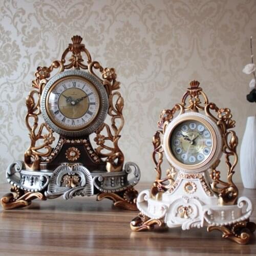 Large Size European Living Room luxury Table Clock Desk Decoration Office Desktop Table Watch American Desk Clock Retro Clock