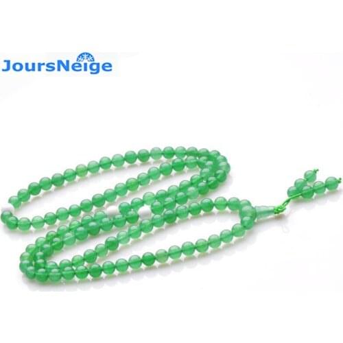 JoursNeige Natural Dongling Green Stone Bracelets 108 Buddha Beads Necklace for Women Men Crystal Bracelet Multilayer Jewelry