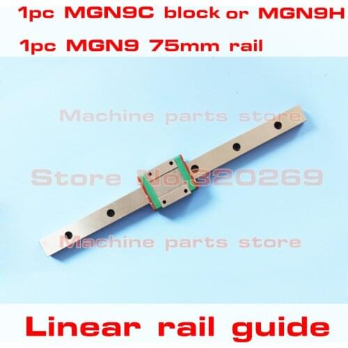 CNC 9Mm Linear Guide MGN9 L= 75Mm Rail Way + MGN9C Carriage For CNC X Y Z Axis MGN9H Narrow
