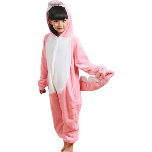 Kids Animal Pyjamas Jumpsuit Girls Cartoon Unicorn Party Costume Boy Flannel Dinosaur Sleepwear Child Warm Tiger Rompers Clothes