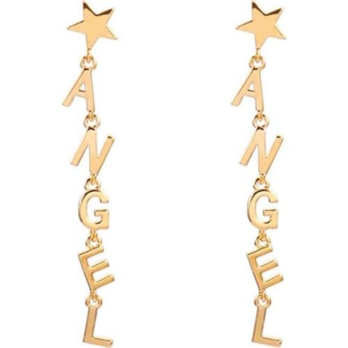 Long Letters ANGEL Earrings for Women Gold Silvery Earrings Female Piercing Jewelry Present 2020 New