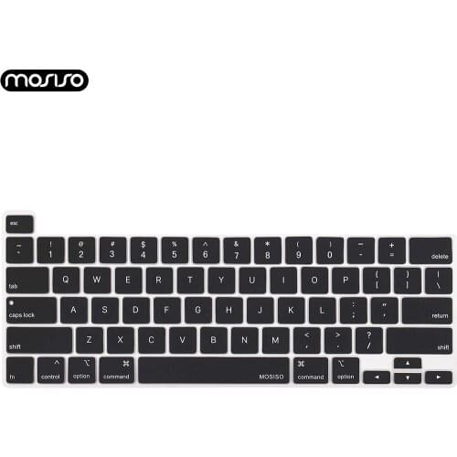 MOSISO Hot Sell Black Silicone Keyboard Cover for Macbook Pro 16 inch A2141 Touch Bar Transparent Clear Protecter Film EU/US