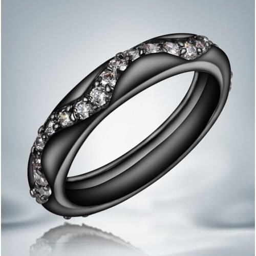 YaYI Fine Jewelry Fashion Princess Cut Claw Set White Cubic Zirconia Black Color Engagement Wedding Party Couples Rings