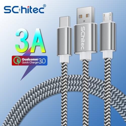 3A 3m USB Type C Cable Micro USB Fast Charging Mobile Phone Android Charger Type-C Data Cord For Huawei Mate 40 Xiaomi Samsung