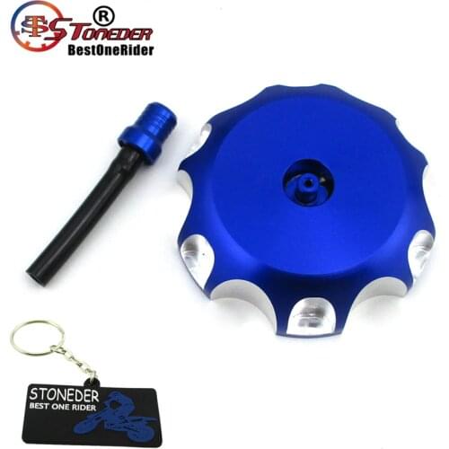 STONEDER CNC Aluminium Blue Gas Fuel Tank Cap Cover For WR450F WR250F YZ85 YZ450F YZ250F YZ125 YZ250 Pit Dirt Motor Bike