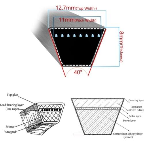 Make with Kevlar Lawn Mower Belt B173 (5 / 8x176)" 5022061 5103391 5103871 for Para Aramid Fiber IS700Z IS3000 IS3100 61