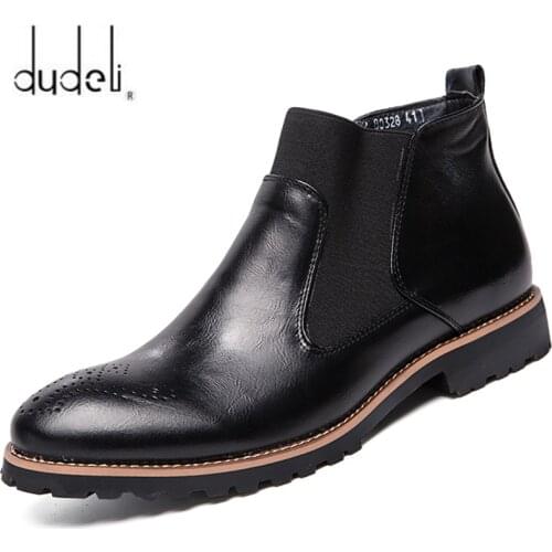 Autumn Winter Classic Genuine Leather Ankle Chelsea Boots Men Shoes With Fur warm Vintage Male Casual Motorcycle Boot Zapatos