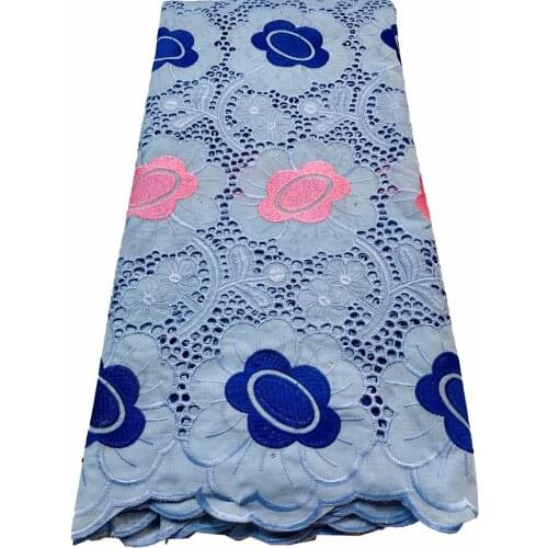 Lace fabric 2021 latest with stock embroidery African cotton fabrics voile lace popular Dubai style for party dress YMY007