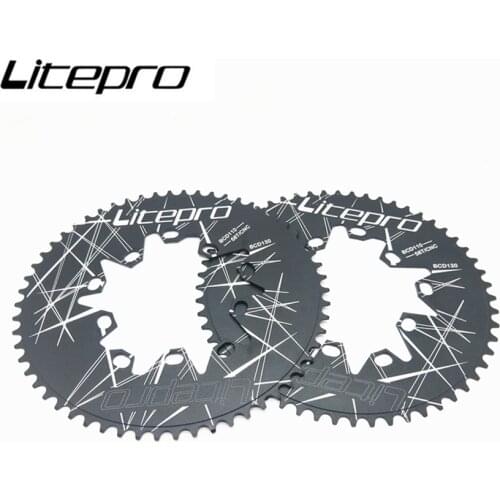 Litepro Folding Bike Oval Dual BCD 110/130MM Chainring 54/56/58T Doval Driveline Bicycle Chainwheel Crankset