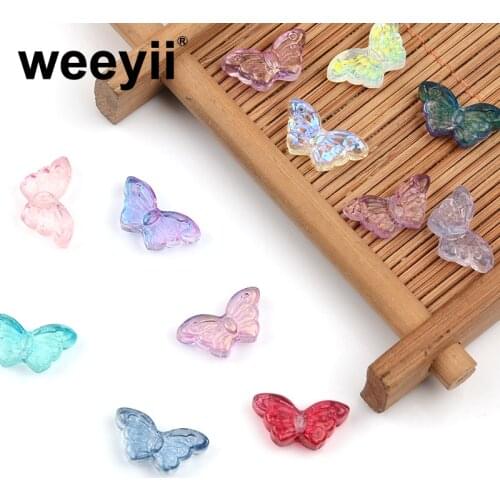 Small Butterfly Shape Lampwork Beads Multi Gradient Color Glass Beads For Earrings Jewelry Making Handmade DIY Accessories