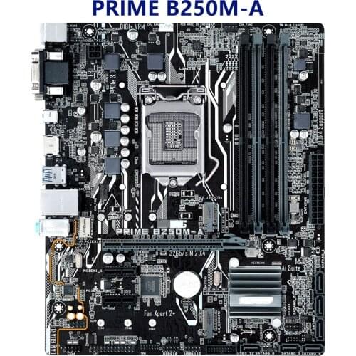 For LGA 1151 Asus PRIME B250M-A Motherboard DDR4 64GB i7 i5 i3 PCI-E 3.0 HDMI-Compatible Desktop B250 Mainboarad USB3.1 Used