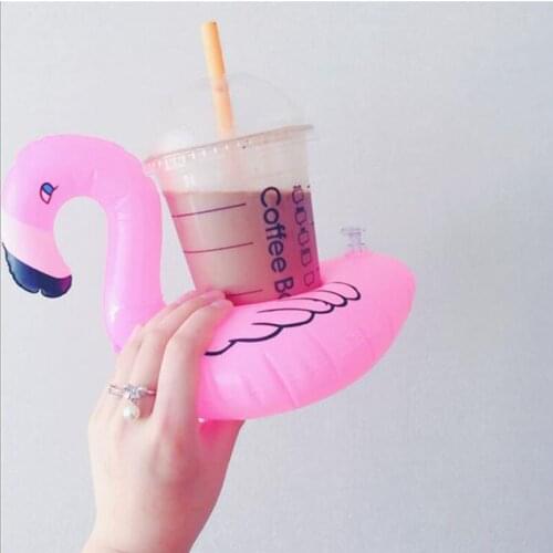 Mini Flamingo Floating Inflatable Drink Can Cell Phone Holder Stand Pool Toys Event & Party Supplies