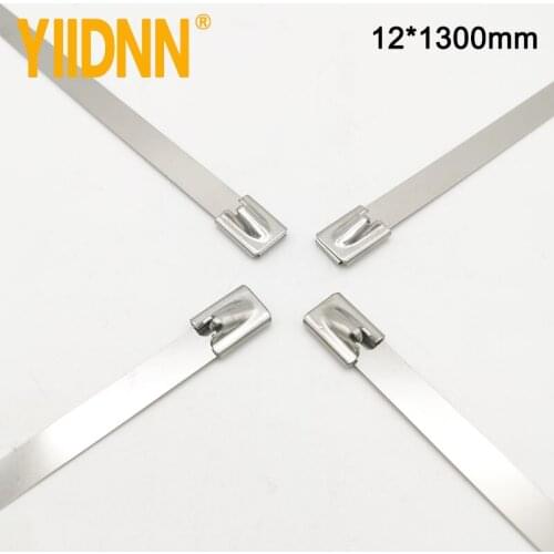 12*1300mm Stainless Steel Cable Ties Multi-Purpose Locking Cable Metal Tie Zip-Exhaust Wrap Cable Tie 100pcs