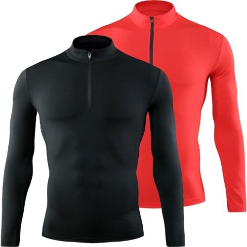 Mens Compression Running T Shirt Fitness Tight Long Sleeve Sport Tshirt Training Jogging Shirts Gym Sports Clothes Quick Drying