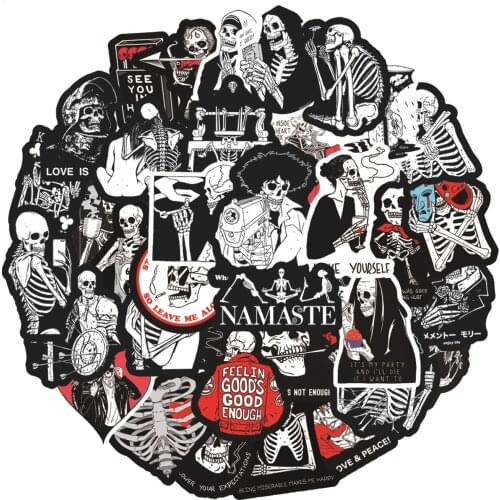 10/30/50 PCS Red and Black Skull Love Motivational Sticker Laptop Motorcycle Luggage Fridge Graffiti Sticker Decals Kids Gift