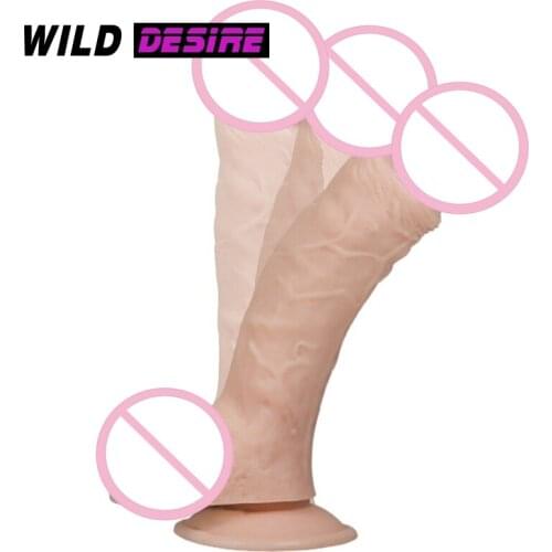 New 19cm Big Dildo Anal Female Masturbator G Spot Clit Stimulator Artificial Penis Sex Toys for Women Realistic Dildo Flesh