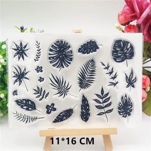 2021 New Tropical Leaves Clear Stamps DIY Scrapbooking Craft Supplies Rubber Silicon Seals Card Album Hobby ink pad Stamping
