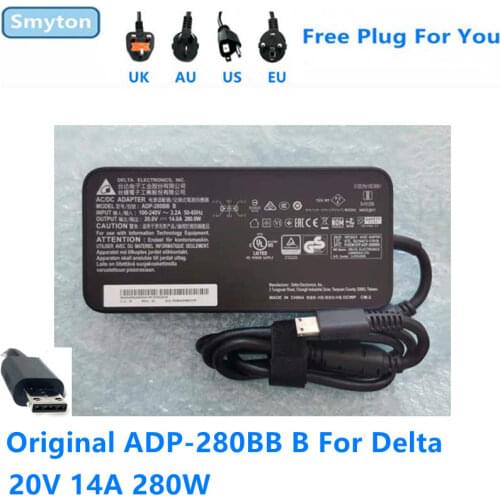 Original AC Adapter Charger For MSI 20V 14A 280W Delta ADP-280BB B GE66 GE76 GP76 Clevo X170SMG Laptop Power Supply Adapter