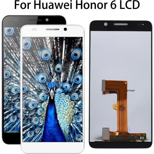 Original For 5.0 inch Huawei honor 6 LCD Display Touch Screen Digitizer Assembly with Frame Black White Screen Replacement 1920x