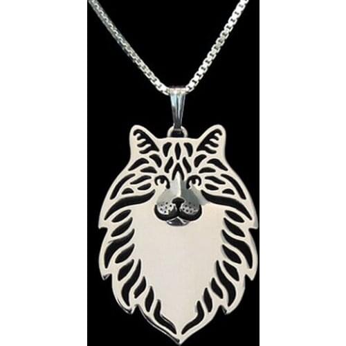 Norwegian Forest cat necklace cartoon dog jewelry for women golden two colors plated