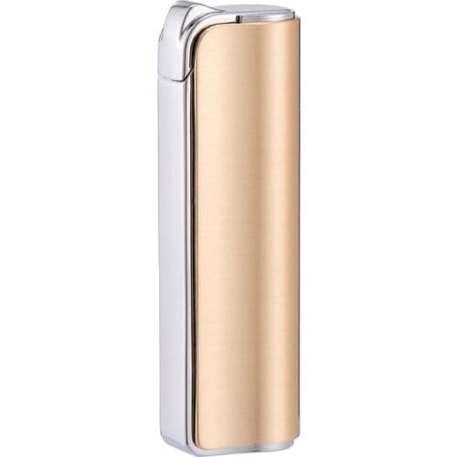 Straight Butane Gas Lighter Semi Cylindrical Classic Metal Windproof Lighter Cigarette Accessories