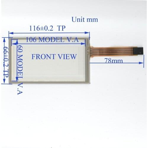ZhiYuSun TR4-037F-09 3.7inch 4 line touch screen panel 116mm*66mm TouchSensor FreeShipping Made in TaiWan wdth 66mm length116mm