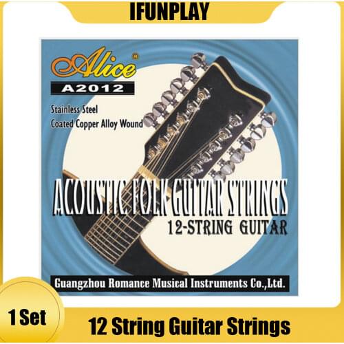 Alice 12 String Folk Violao Strings Stainless Steel Coated Copper Alloy Wound A2012 Strings for Acoustic Guitar Drop Shipping