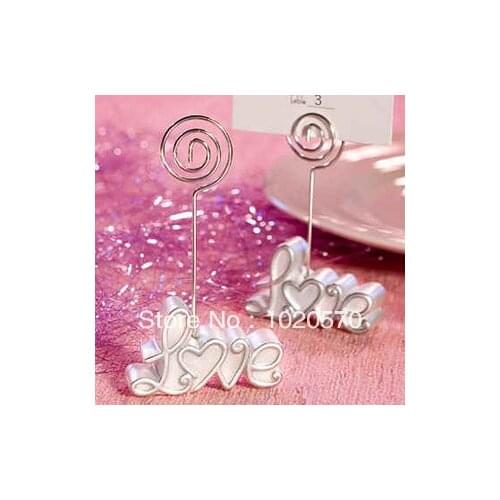 Wedding favor 100pcs/lot Love Resin Place Card Holder wholesale party supplies wedding gifts for the table Free shipping