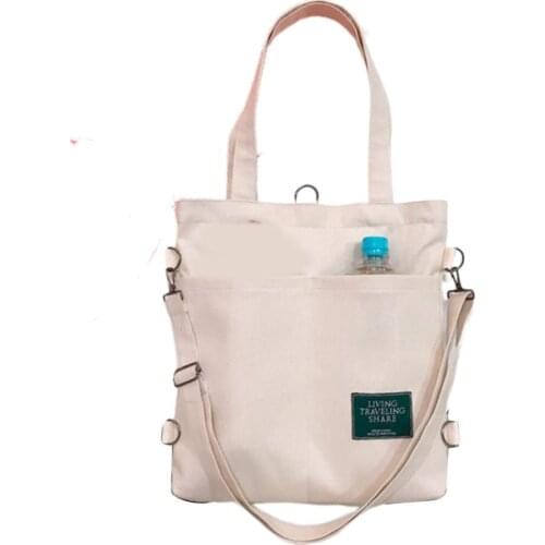 All-match Large Capacity Canvas Shoulder Bag Convenient For Women Zipper Closure Canvas Shoulder Bag