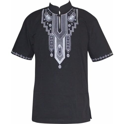 Embroidery Slim Hippie Dashiki Muslim T-Shirts Short Sleeve Ankara Design Traditional African Clothing Wholesale рубашка мужская