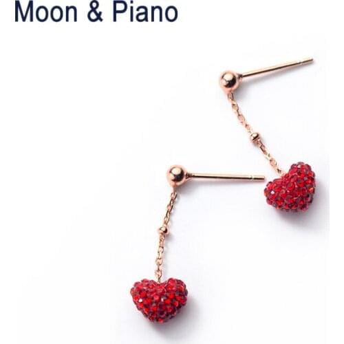 High Quality Fashion Jewelry Gold Color Wedding Gold plated Stud Earrings Cubic Zirconia Romantic Lovely Hearts Shape Earring