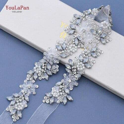 YouLaPan S434 Rhinestone Wedding Belt Jeweled Belt Wedding Belts for Bride Protein Diamond Belt Flower Belt Accessory Sash