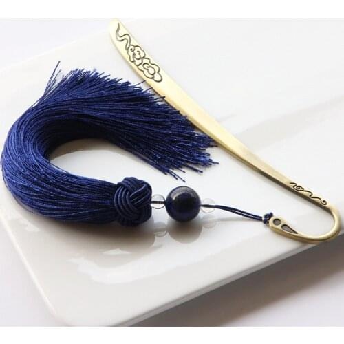 1pcs Chinese style tassel bookmark [Jun Mo Wenbo] classical creative metal birthday graduation gift to the teacher