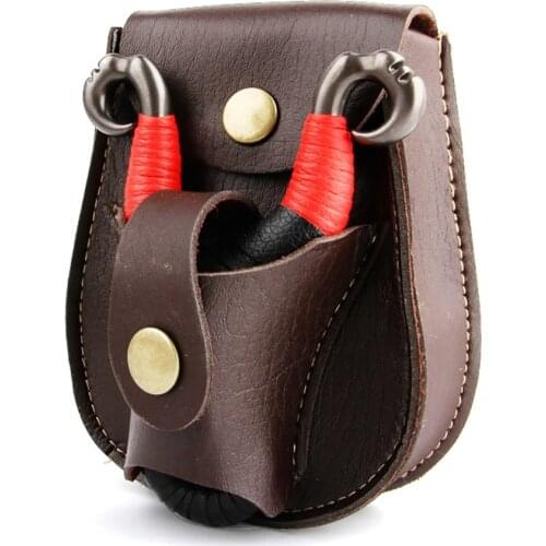 1 PC Leather Slingshot Bag Durable Without Deformation Waist Pack Steel Ball All-In-One Bag Outdoor Hunting Sports Accessories